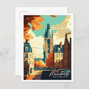 Carte Postale Illustration de voyage vintage de Maastricht Pays-