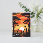 Carte Postale Illustration de voyage vintage en Afrique (Debout devant)