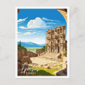 Carte Postale Illustration de voyage vintage Ephesus Turkey (Devant)