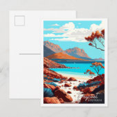 Carte Postale Illustration de voyage vintage Freycinet Australia (Devant / Derrière)