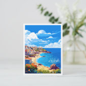 Carte Postale Illustration de voyage vintage Halkidiki Grèce (Debout devant)