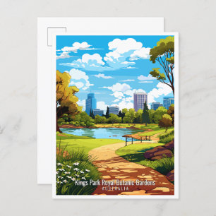 Carte Postale Illustration de voyage vintage Kings Park Royal