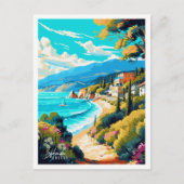 Carte Postale Illustration de voyage vintage Lefkada Greece (Devant)