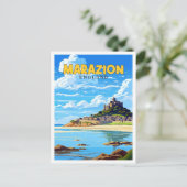 Carte Postale Illustration de voyage vintage Marazion England (Debout devant)