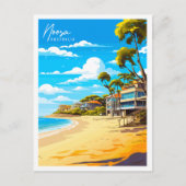 Carte Postale Illustration de voyage vintage Noosa Australia (Devant)