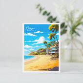 Carte Postale Illustration de voyage vintage Noosa Australia (Debout devant)