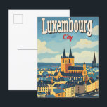Carte Postale Illustration de voyage Vintage Retro Luxembourg Ci<br><div class="desc">Illustration de voyage Vintage Retro Luxembourg City</div>