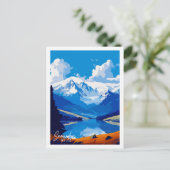 Carte Postale Illustration de voyage vintage Snowdon Wales (Debout devant)