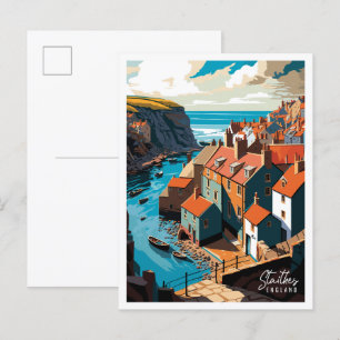Carte Postale Illustration de voyage vintage Staithes England