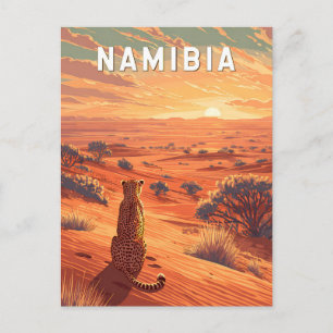 Carte Postale Illustration de voyage vintage sur la Namibie