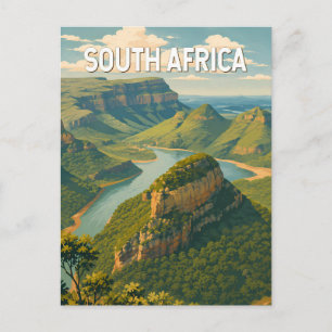 Carte Postale Illustration de voyage vintage sur l'Afrique du Su