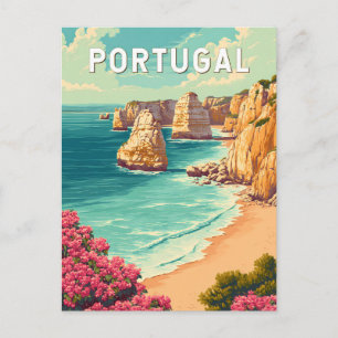 Carte Postale Illustration de voyage vintage sur le Portugal