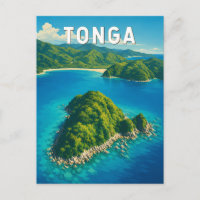 Illustration de voyage vintage sur Tonga