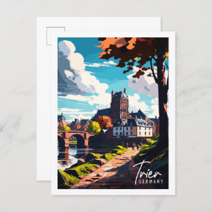 Carte Postale Illustration de voyage vintage Trier Allemagne