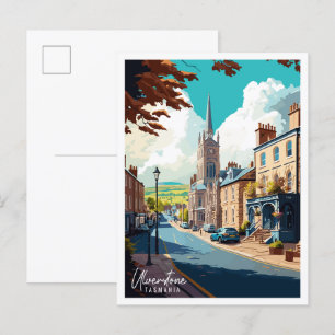 Carte Postale Illustration de voyage vintage Ulverstone Tasmanie