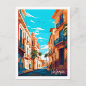 Carte Postale Illustration de voyage vintage Valencia Espagne (Devant)