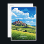 Carte Postale Illustration de voyage vintage Voltera Italie<br><div class="desc">Voltera Italie Espagne vintage lieu de voyage illustration</div>