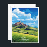 Carte Postale Illustration de voyage vintage Voltera Italie<br><div class="desc">Voltera Italie Espagne vintage lieu de voyage illustration</div>