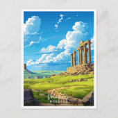 Carte Postale Illustration de voyage vintage Volubilis Maroc (Devant)