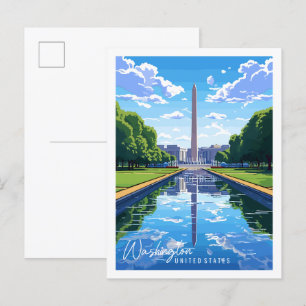 Carte Postale Illustration de voyage vintage Washington USA
