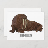 Carte Postale Illustration de Walrus (Devant / Derrière)
