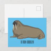 Carte Postale Illustration de Walrus (Devant / Derrière)