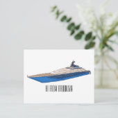 Carte Postale Illustration de yacht (Debout devant)