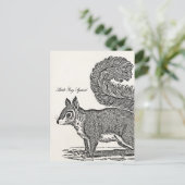 Carte Postale Illustration d'écureuil vintage - Écureuils des an (Debout devant)