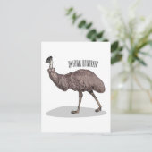 Carte Postale Illustration d'Emu bird (Debout devant)