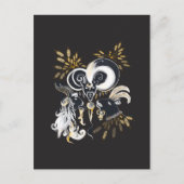 Carte Postale Illustration d'encre de chèvre noire et blanche (Devant)