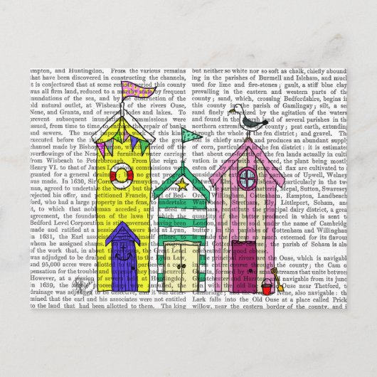 Carte Postale Illustration des Beach Huts 1 (Devant)