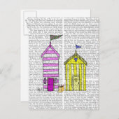 Carte Postale Illustration des Beach Huts 3 (Devant / Derrière)