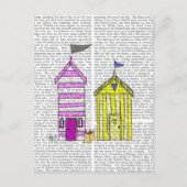 Carte Postale Illustration des Beach Huts 3 (Devant)