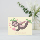 Carte Postale Illustration des Coeurs de la Sloth Heureuse Saint (Debout devant)