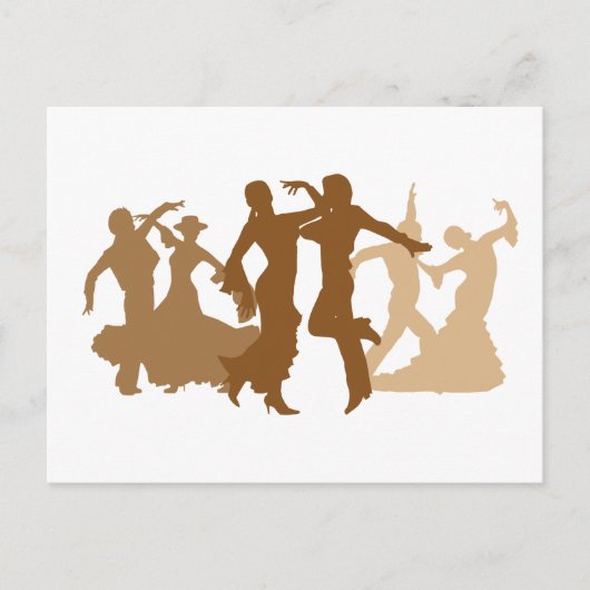 Carte Postale Illustration des danseurs de flamenco (Devant)