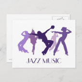 Carte Postale Illustration des danseurs de jazz (Devant / Derrière)