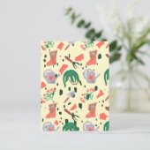 Carte Postale Illustration des Doodles du jardin de printemps (Debout devant)
