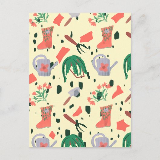 Carte Postale Illustration des Doodles du jardin de printemps (Devant)