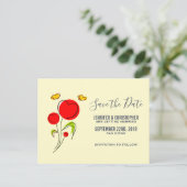 Carte Postale Illustration des fleurs de coeur rouge mignonne En (Debout devant)