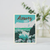 Carte Postale Illustration des îles Açores Lacs volcaniques (Debout devant)