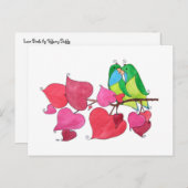 Carte Postale Illustration des Inséparables doux (Devant / Derrière)