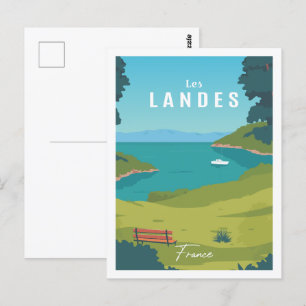 Carte Postale Illustration des lieux de voyage les Landes France