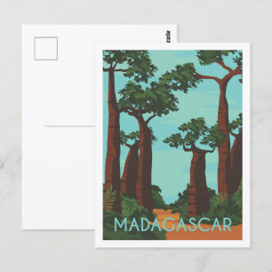 Carte Postale Illustration des lieux de voyage les plus célèbres