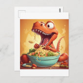 Carte Postale Illustration des nouilles de dinosaure (Devant / Derrière)
