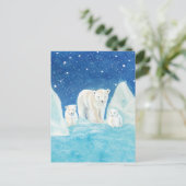 Carte Postale Illustration des ours polaires (Debout devant)