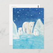 Carte Postale Illustration des ours polaires (Devant / Derrière)