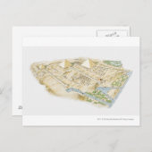 Carte Postale Illustration des pyramides de Gizeh (Devant / Derrière)