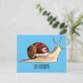 Carte Postale Illustration d'escargot (Debout devant)