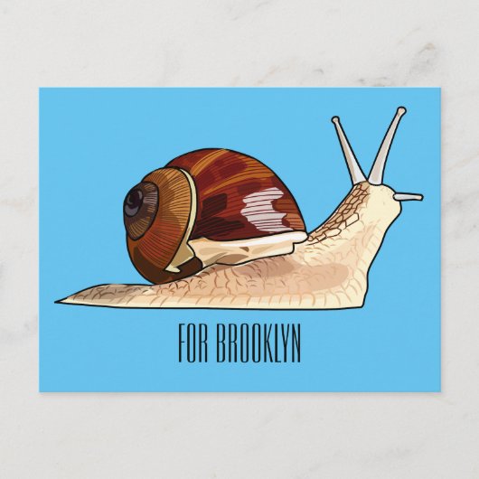 Carte Postale Illustration d'escargot (Devant)