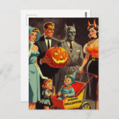 Carte Postale Illustration d'Halloween vintage (Devant / Derrière)